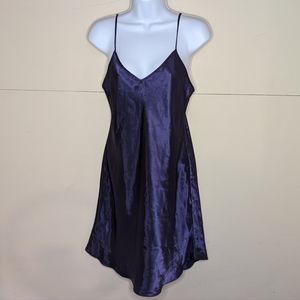 Gillian & O'Malley Purple Satin Slip Dress